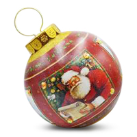 40cm Red  Frosted Santa  Christmas Bauble with 10 Crystal Lights