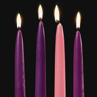 Set of 4 Advent Taper Candles 26cm