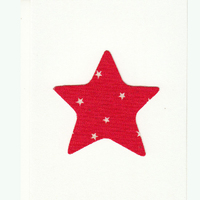 Handmade Christmas Card Red  Star Print Star