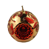 Gold Metallic / Red Reflector Candle 10cm