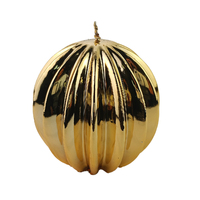 Gold Metallic Finish  Segmented  Ball Candle 12cm
