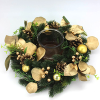 Gold Leaf, pinecone, and Bauble Christmas  Centrepiece 