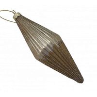Champagne Ombre  Ribbed Hanging Decoration14cm