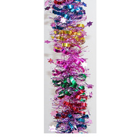 Curly Candy Pink Bulk Christmas Tinsel 8cm x 20m