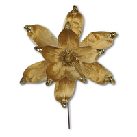 Gold on Gold  Christmas  Flower 30cm