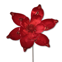 Red  on Red  Christmas  Flower 30cm