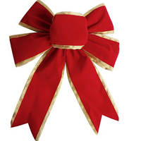 Red Gold  Christmas  Bow 40 x 30cm