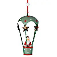 Hot Air Balloon Green Hanging Decoration 13 x 6cm