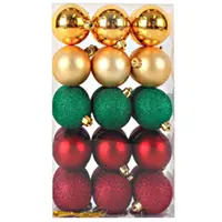 Bauble Christmas Decoration  Set Traditional  6cm 30pc