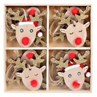 Rudolph Glitter Antler Christmas Decoration  8pc