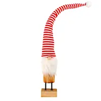 Long Gnome Santa on Wooden Stand