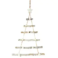 Hanging  Twig Rope Ladder Tree with Stars  70x40cm