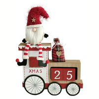 Wooden Advent Santa Train 17 x 25cm