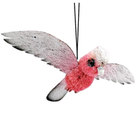 Flying Galah  Christmas Bristle Decoration 18cm