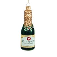 Champagne Bottle  Hanging Ornament Glass