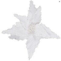 White Jute Poinsettia 40cm