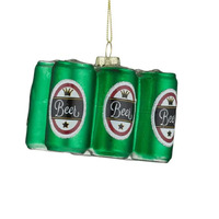 6 Pack Beer Hanging Ornament Glass