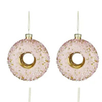   Doughnut Hanging Glass Christmas Decoration