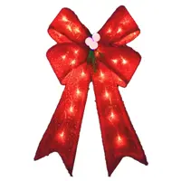 Christmas bow - Red with LED lights  