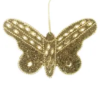 Beaded Gold Butterfly Decoration 13cm