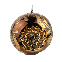 Chestnut Metallic /Gold Reflector Candle 20cm