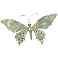 Soft Green  Sequin Madame Butterfly Clip