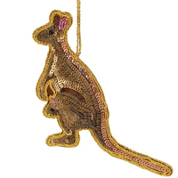 Sequin Australian Kangaroo Hanging  Christmas Decoration