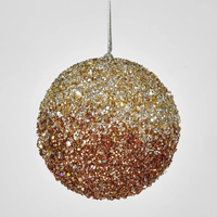 Ombre Bronze Glitter Christmas Bauble 10cm