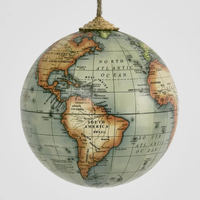 Antique Globe Hanging Christmas Decoration 10cm