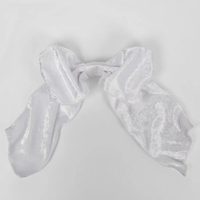 White Velvet Clip on  Christmas  Bow Large