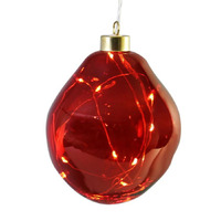 LED Organic Shaped Glass Ball Red Small