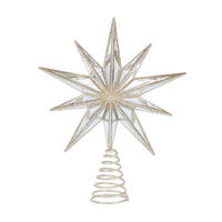 10 Point Mirrored Champagne Christmas Tree Topper 31cm