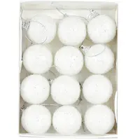 Mini White Sugar Baubles 3 cm 12pk