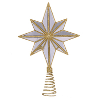 Small 8  Point Mirrored Gold  Christmas Tree Topper