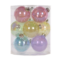 Candy Glass Christmas Baubles 6cm 12pc