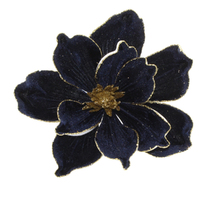 Midnight Blue  Magnolia Clip on Flower  21cm