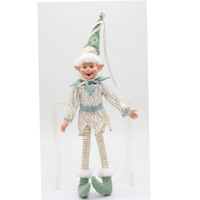 Mint Gold Posable  Christmas Elf 40cm