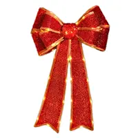 LED Red Christmas Lit Bow