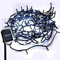 420 SOLAR LED Fairy Lights - White (Gn Wire)