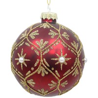 Sienna Glass Hanging Christmas Bauble 8cm 6pk