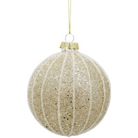 Channel Glass Hanging  Christmas Bauble 8cm 6pk