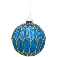 Burlesque Glass Hanging Christmas Bauble 8cm 6pk