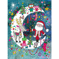 Santa and Rudolph on Moon Advent Calendar