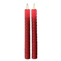 Sara Tall Red Wave LED  Dinner Candle 2pk