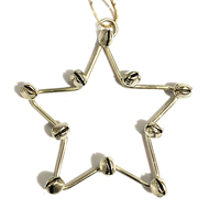 Silver Metal Christmas Star with Bells