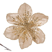 Champagne Poinsettia Clip 19cm