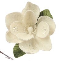 Ivory Magnolia Christmas Flower Clip 24cm