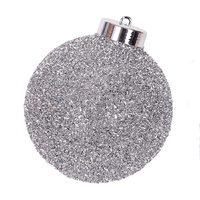 Silver Textured 20cm Hanging Christmas Bauble