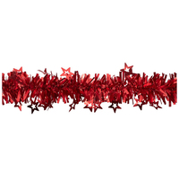 Red Tinsel with Stars 2m