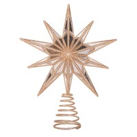 Ceslestial 10 Point Mirrored Champagne Christmas Tree Topper 31cm